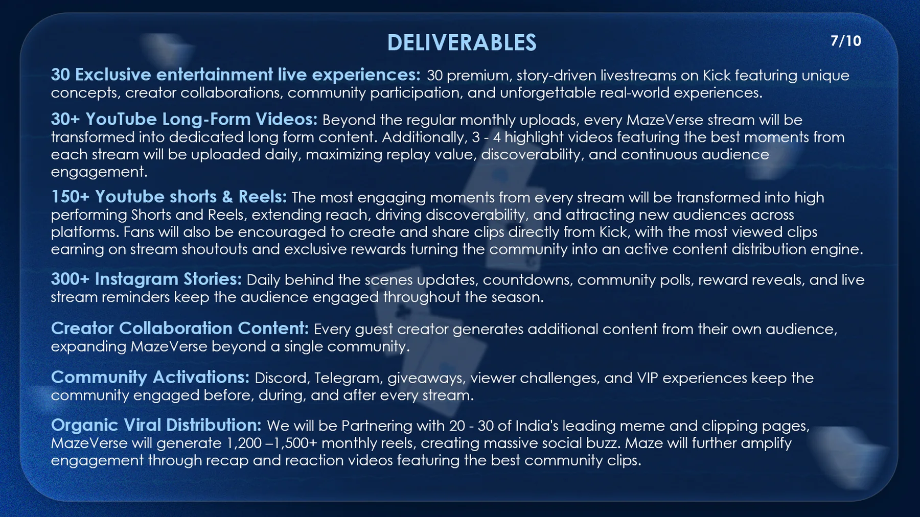 Deliverables